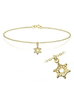 Gold Plated Snowflake Silver Bracelet BRS-195-GP